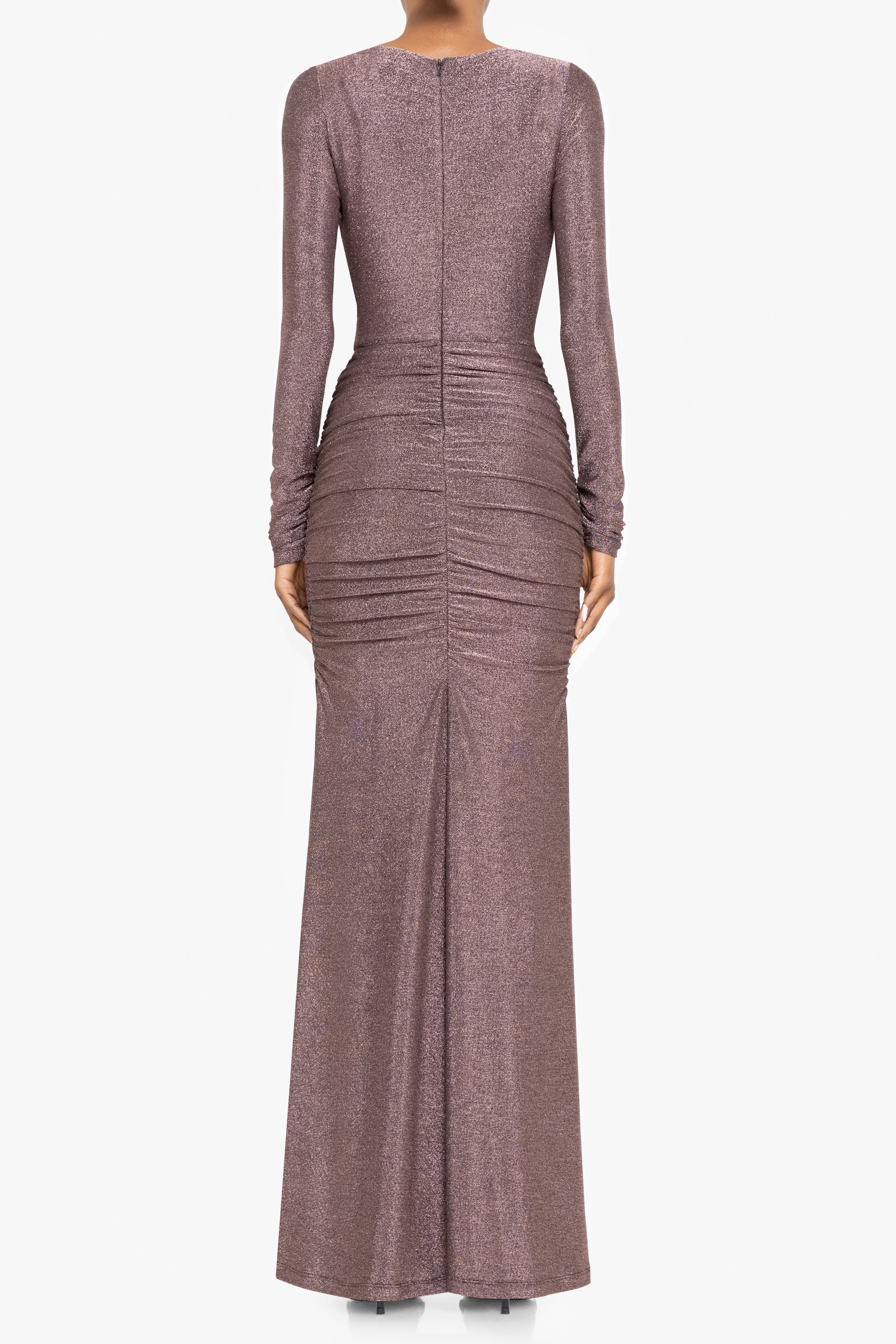 long sleeve halo essential dress Black Halo Aurora Long-Sleeve Gown