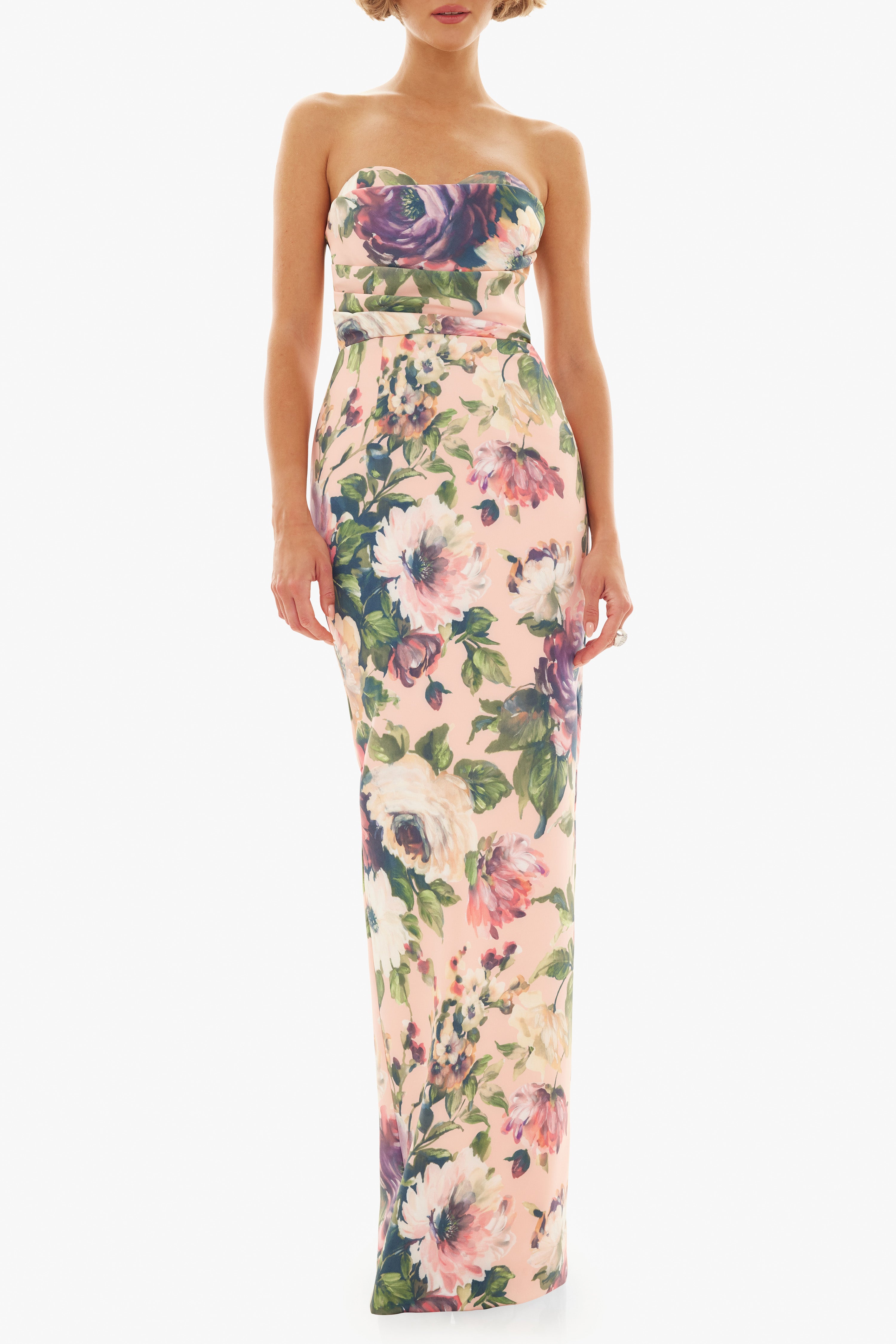 Black Halo Leonora Gown in Apricot Carnations | Size 2 Black Halo Leonora Gown in Apricot Carnations | Size 2