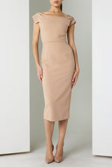 Black Halo Jacqueline Midi dress in Desert Sand | Size 6 Black Halo Jacqueline Midi dress in Desert Sand | Size 6