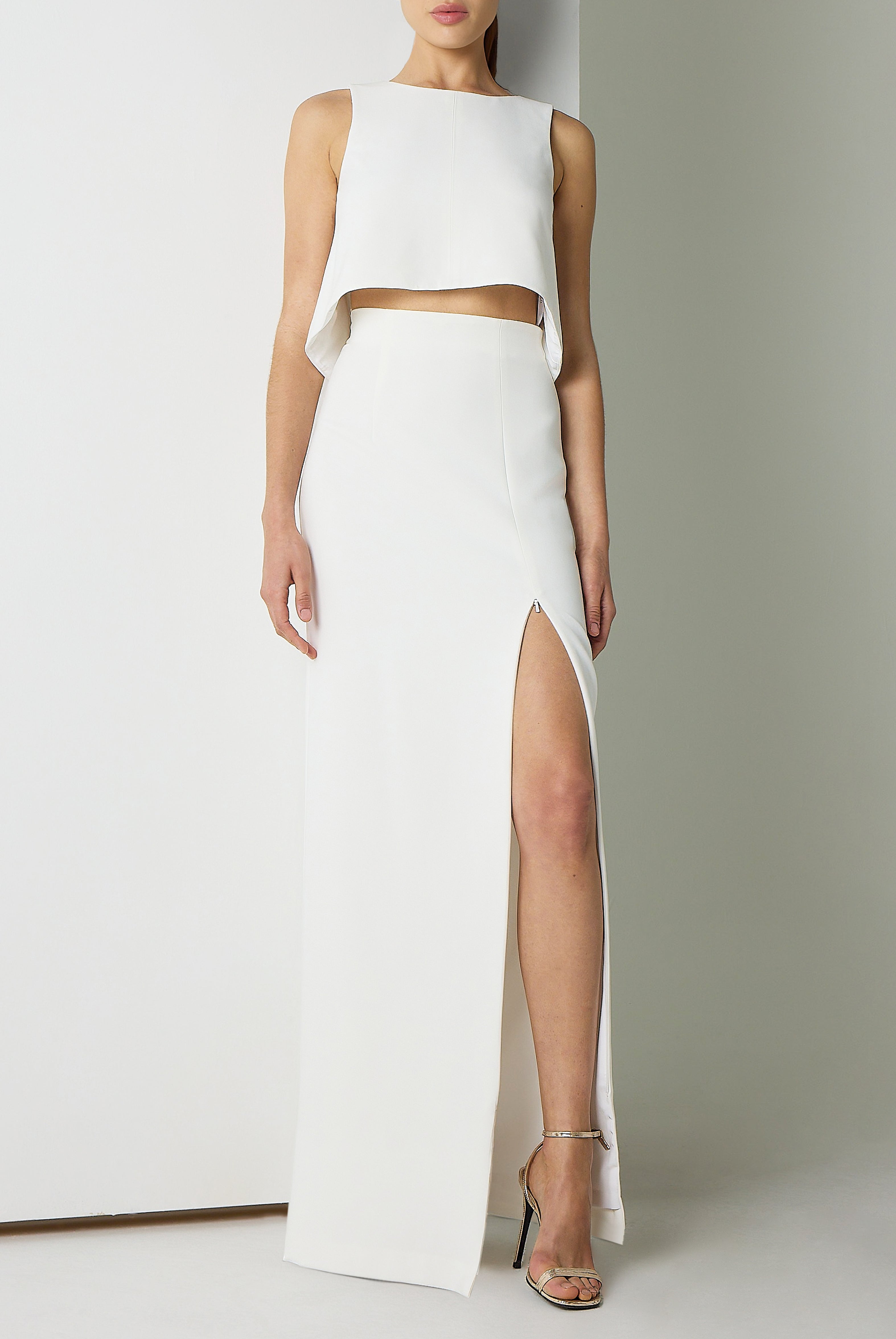two piece maxi dress Black Halo Kacie Two Piece Maxi in Bonfire