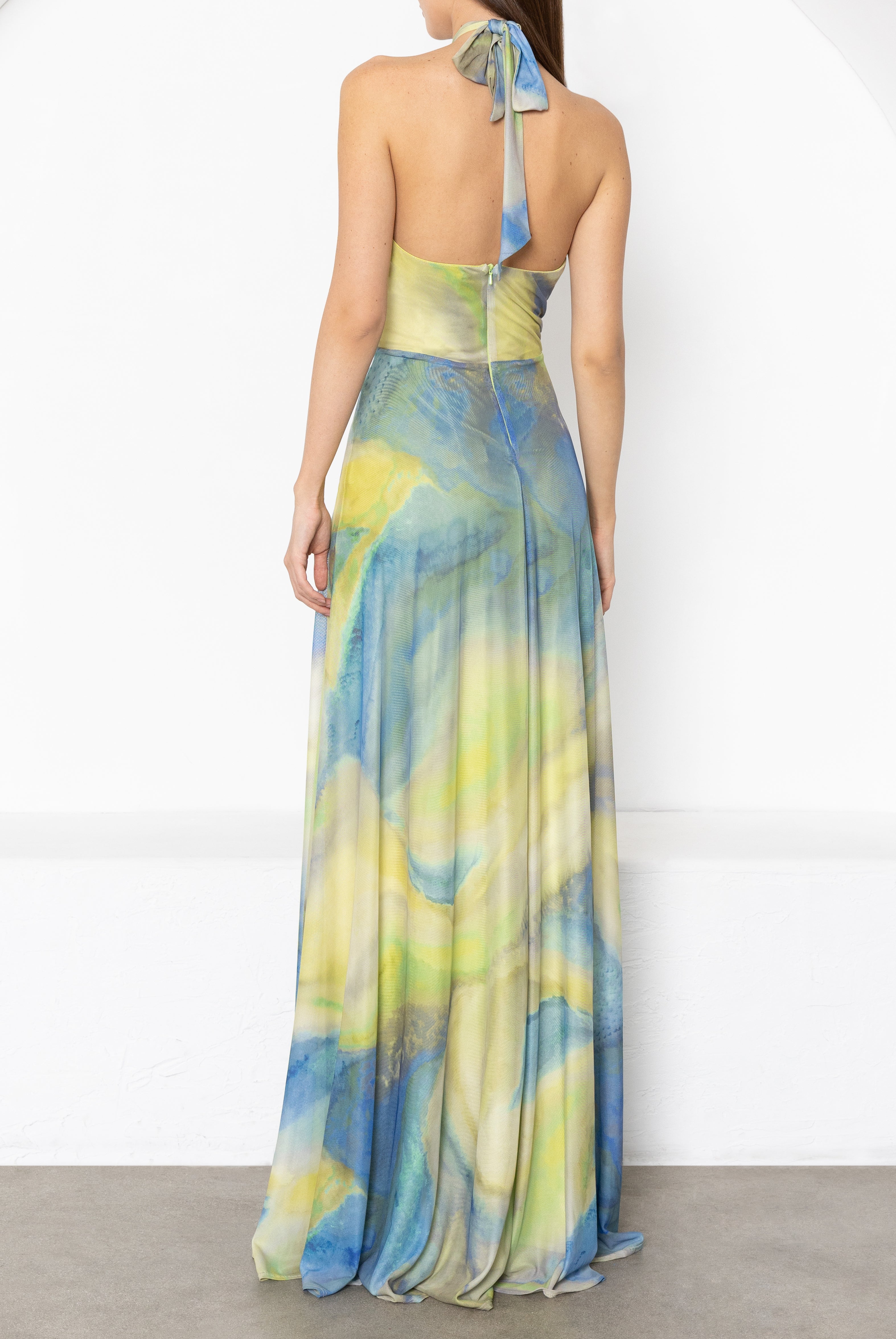 black halo sleeveless halter maxi dress Halo Maxi Dress