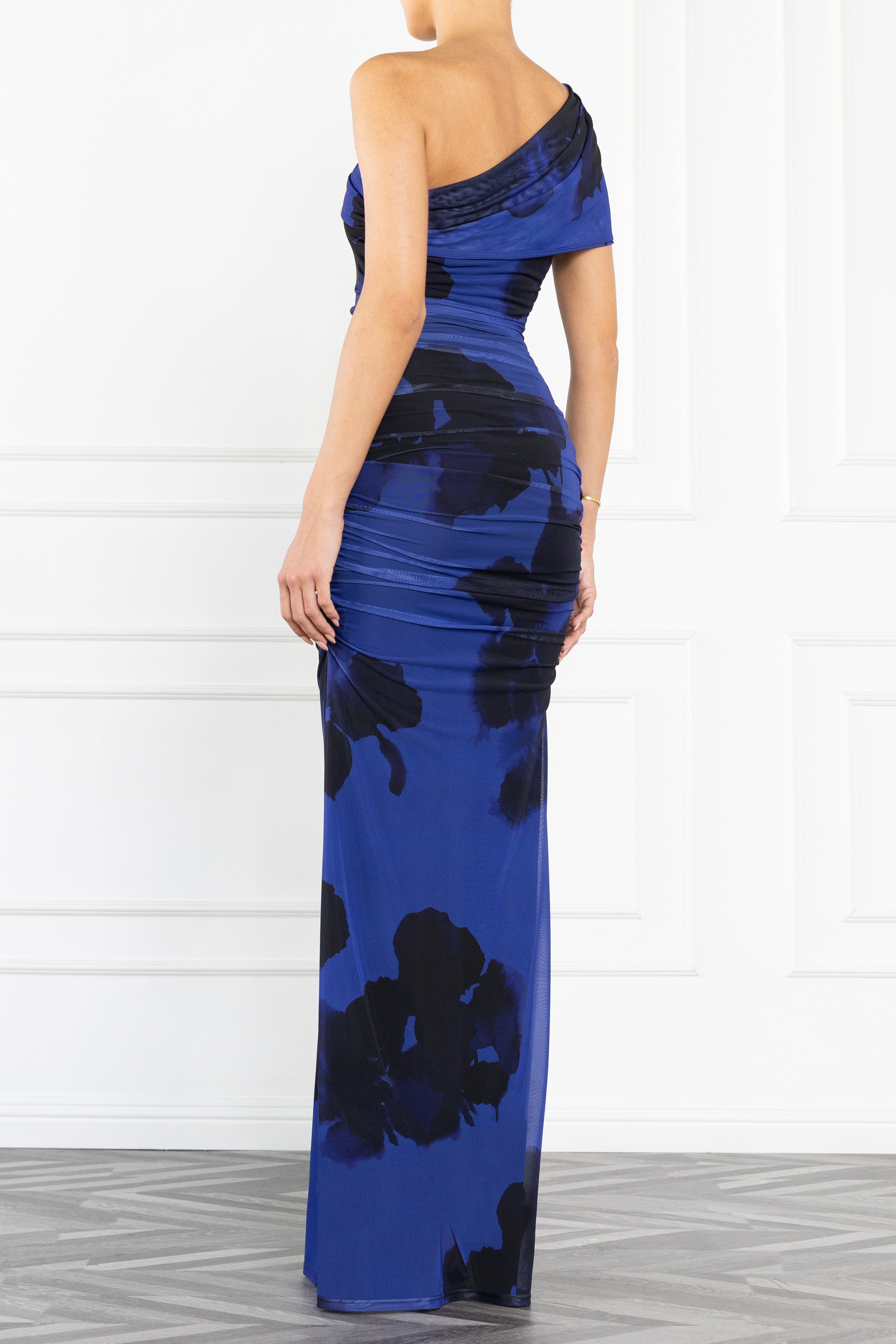 rosario ruched one shoulder maxi dress GIGII'S Rosario Ruched One-Shoulder A-Line Gown