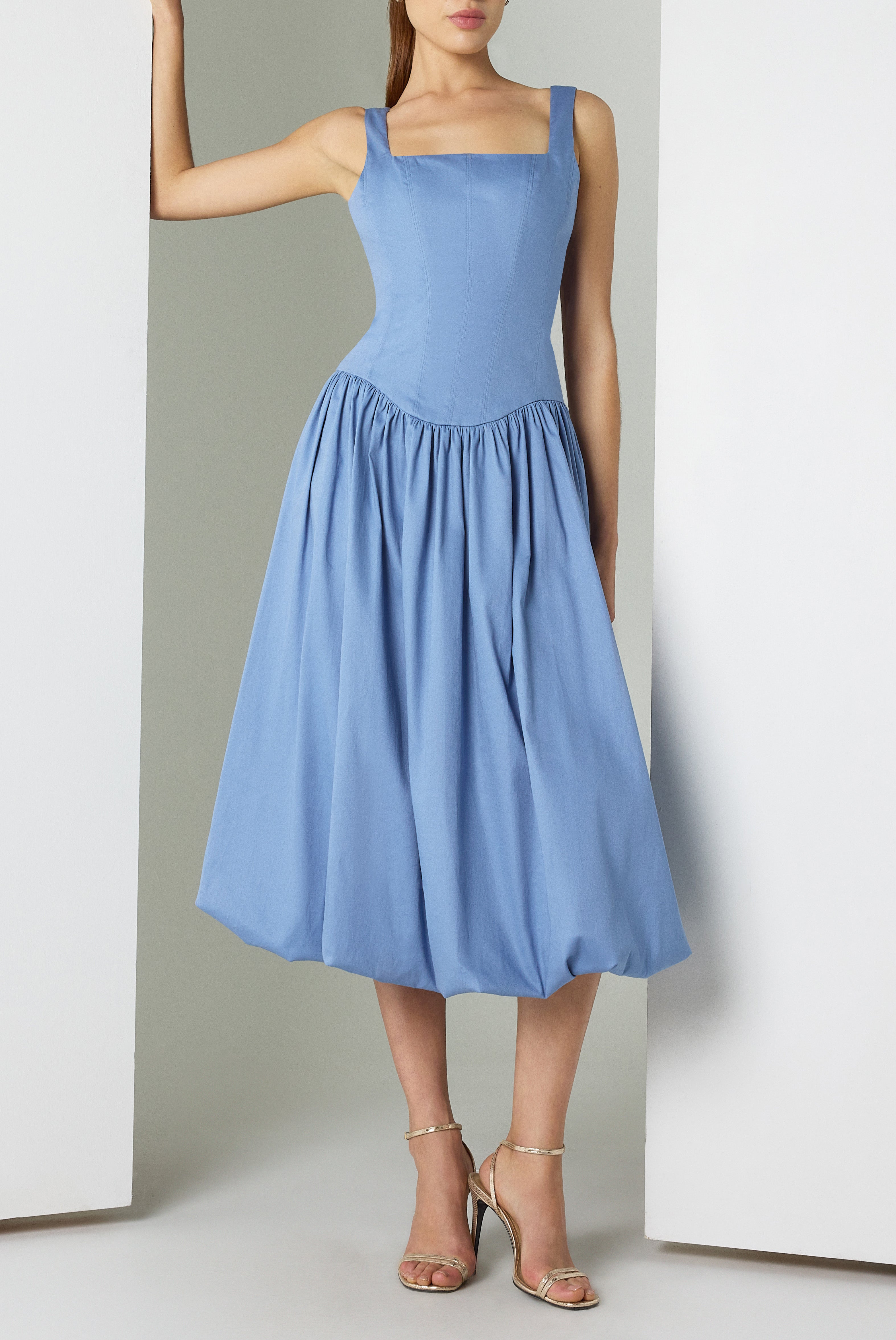 Black Halo Birdie Midi Dress in Cornflower Blue | Size 4 Black Halo Birdie Midi Dress in Cornflower Blue | Size 4