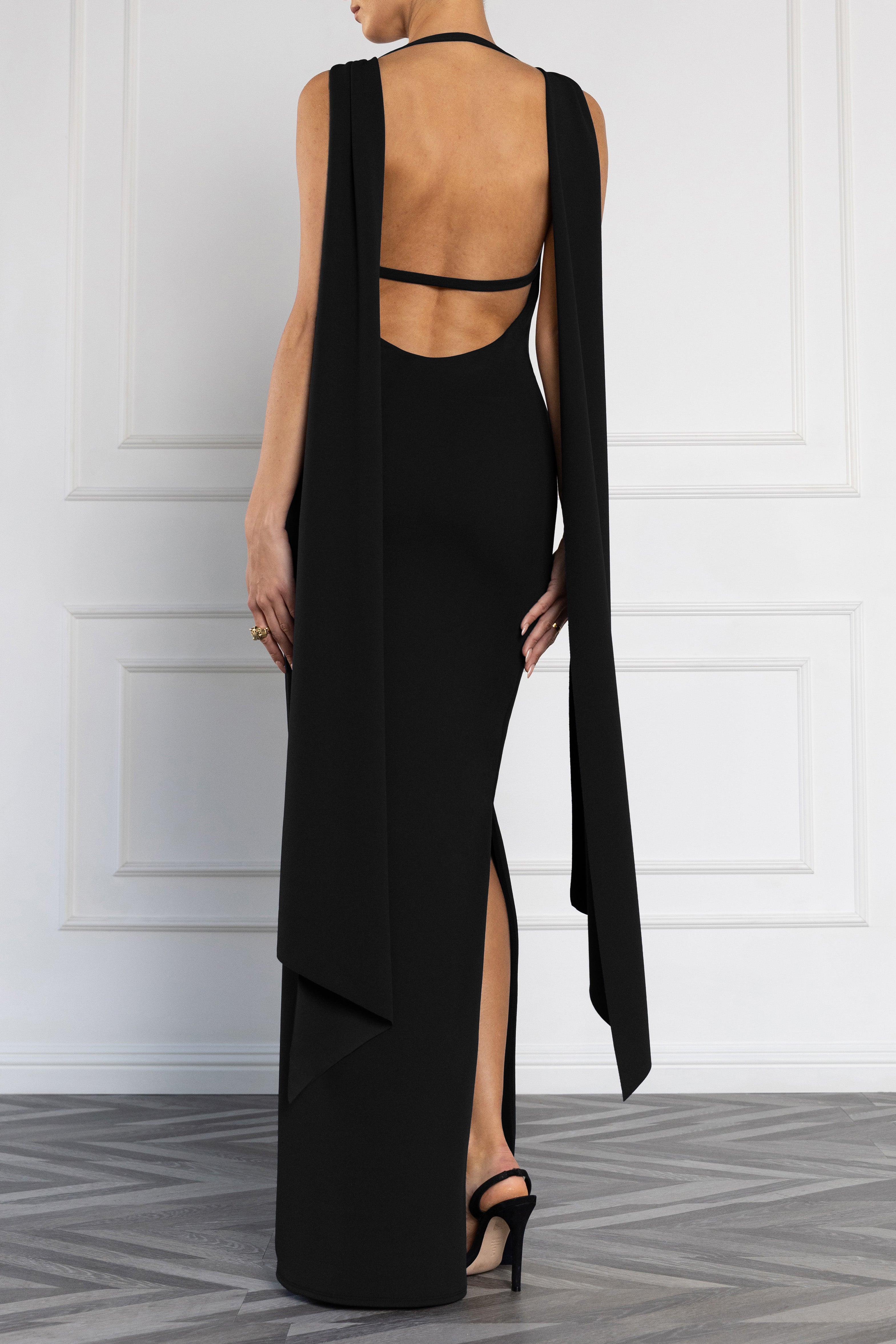 Black Halo Brullo Maxi dress in Black Black Halo Brullo Maxi dress in Black