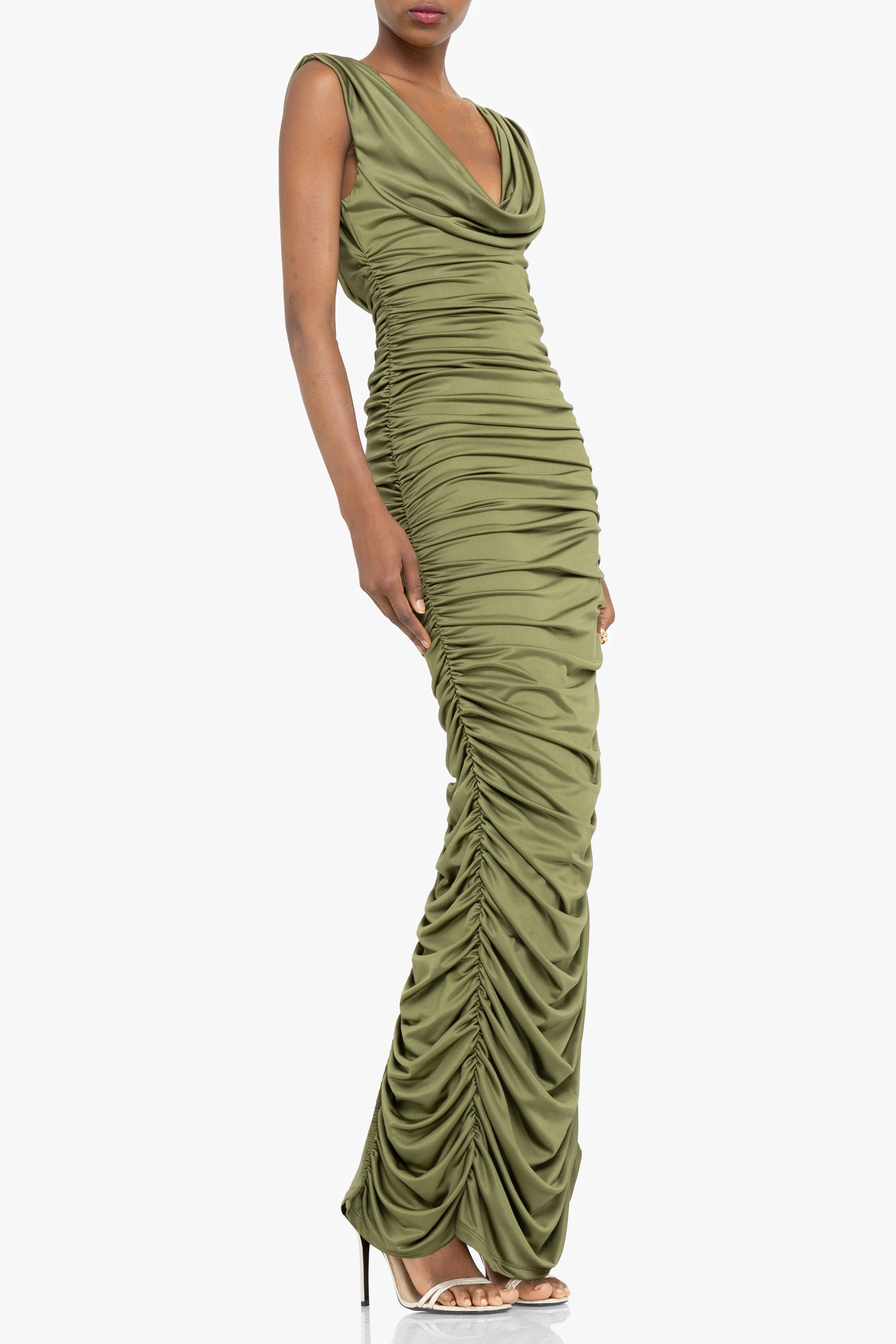 black halo green dress Black Halo Emma Green Crepe 3/4 Sleeve Mock Neck Sheath Dress Women's Size 0