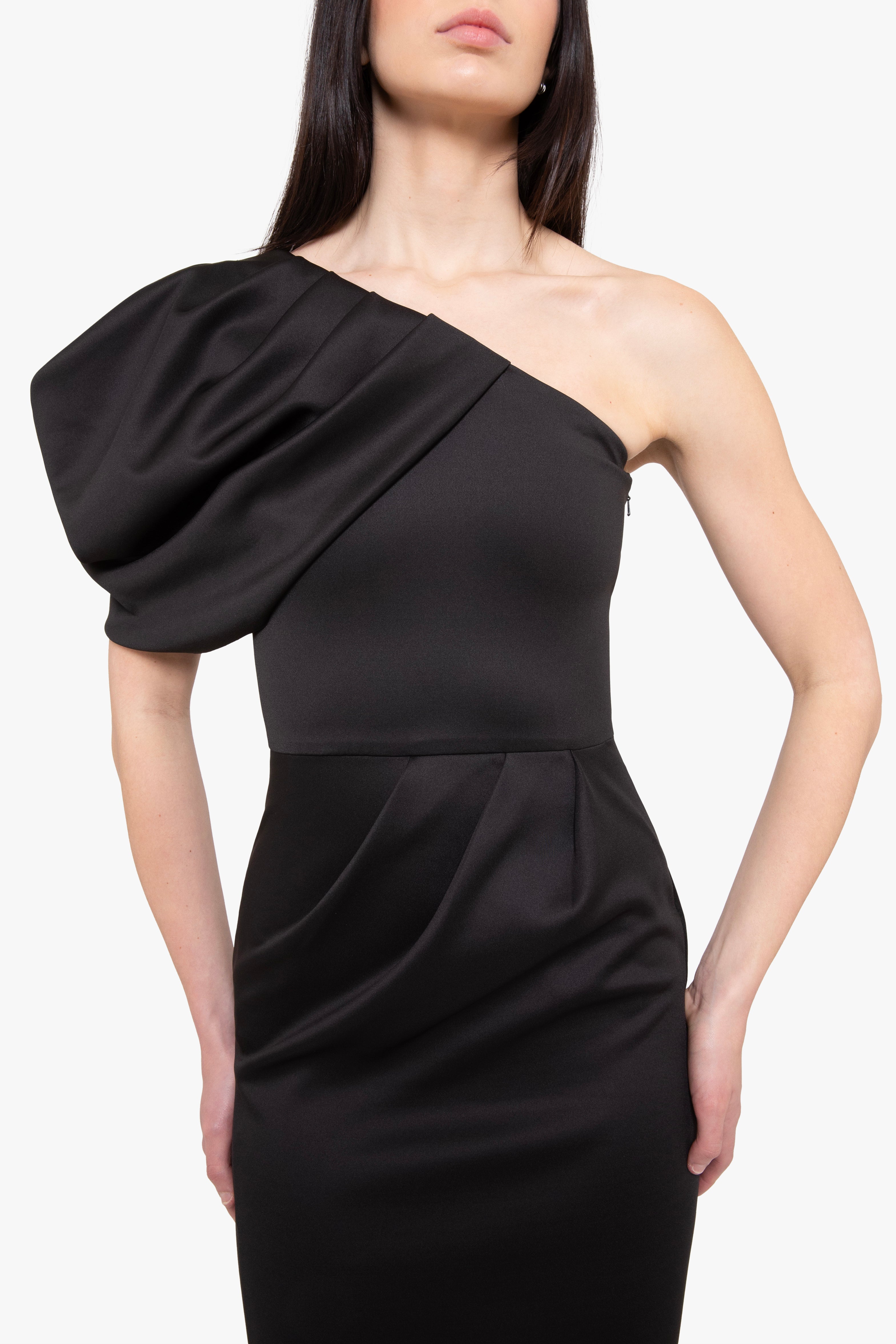 black halo one shoulder dress Black Halo Cooper One-Shoulder Sheath Dress