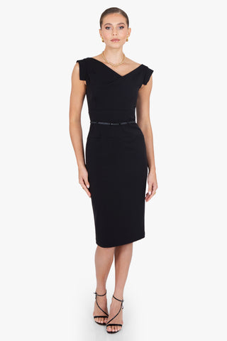 Classic Jackie O Sheath Dress Black Halo - Main Image