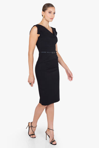 3/4 Sleeve Jackie O Sheath, Black Halo