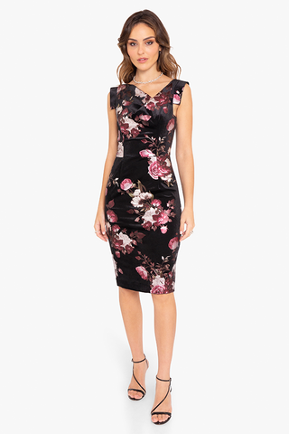 Black halo floral shop dress