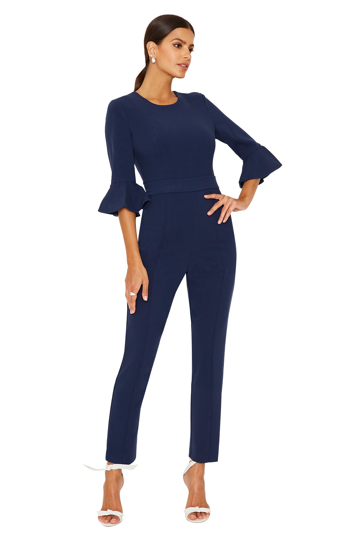 Buy Magnetic Designs Blue Frill Sleeve Jumpsuit (MDROM651_Blue_X-Large) at  Amazon.in
