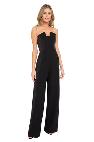 STRAPLESS LONG JUMPSUIT - Black