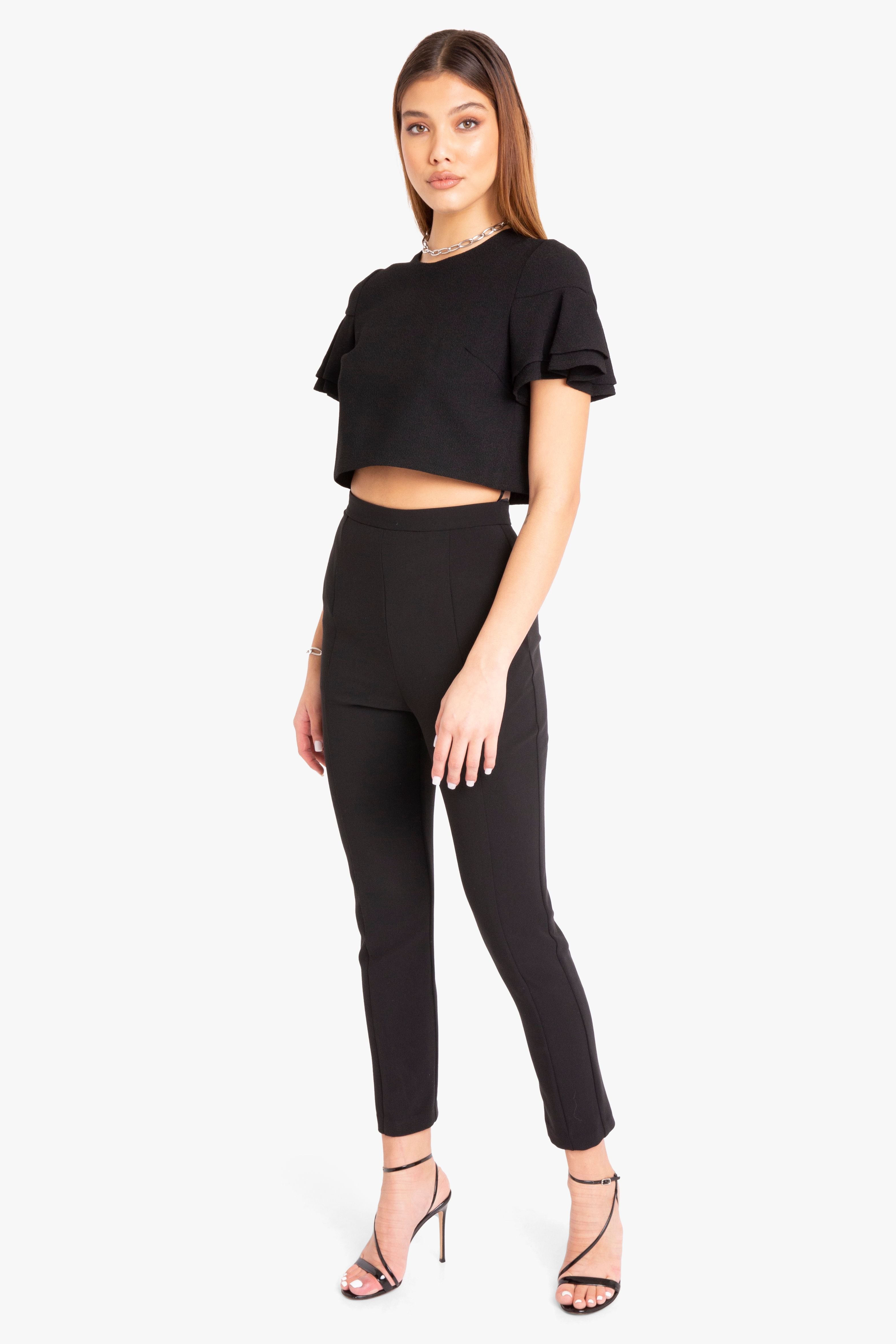Black halo sales two piece jumpsuit